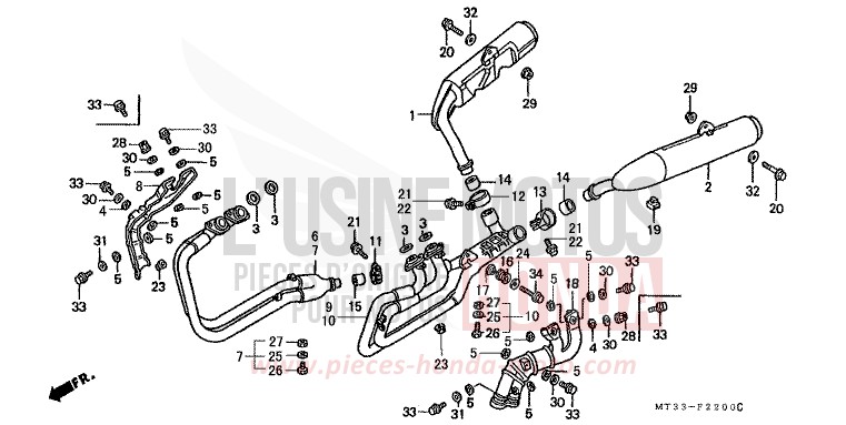 EXHAUST MUFFLER for Pan-European ABS EURO GRAY METALLIC (NH284D) from 1994